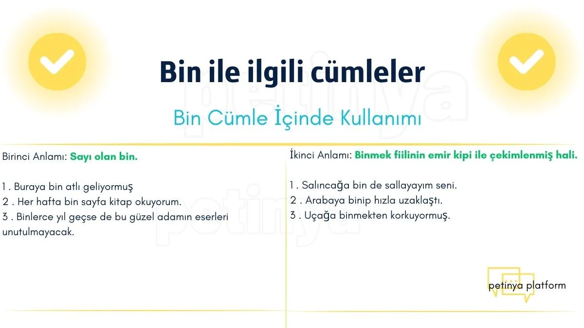 bin kelimesi ile ilgili cumleler bin kelimesi ile ilgili cumleler