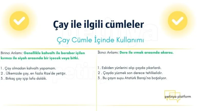 cay kelimesi ile ilgili cumleler