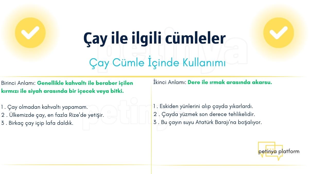 cay kelimesi ile ilgili cumleler
