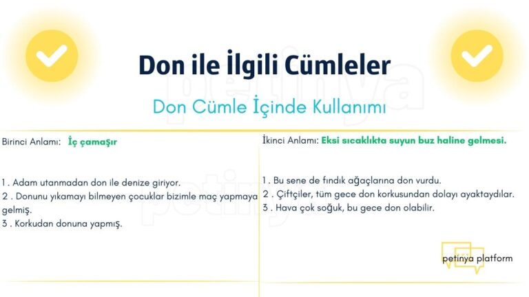 don kelimesi ile ilgili cumleler