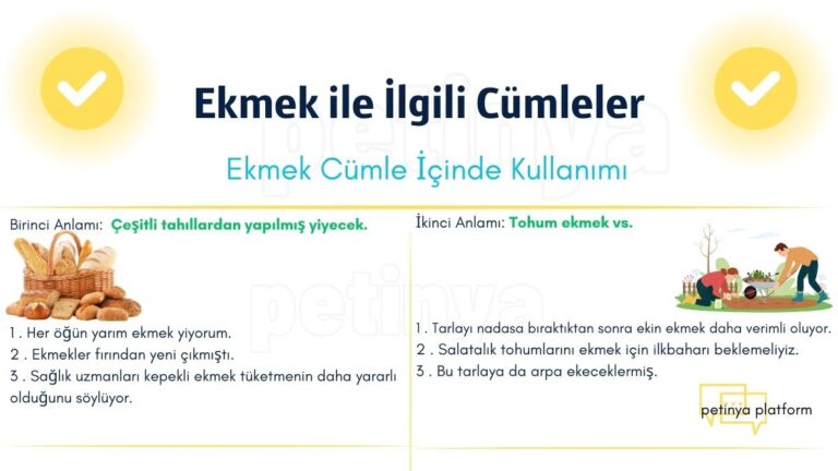 ekmek kelimesi ile ilgili cumleler