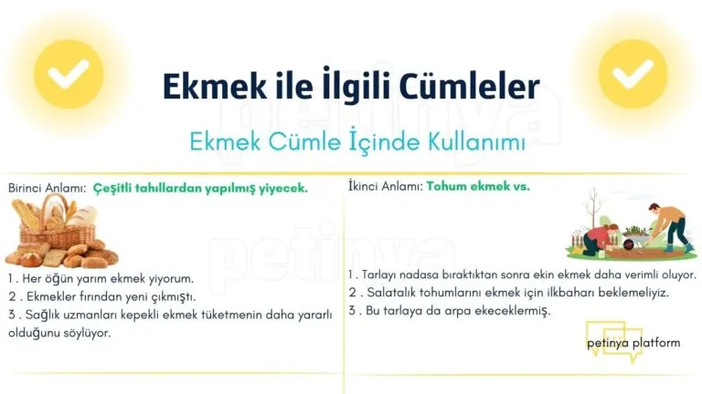 ekmek kelimesi ile ilgili cumleler