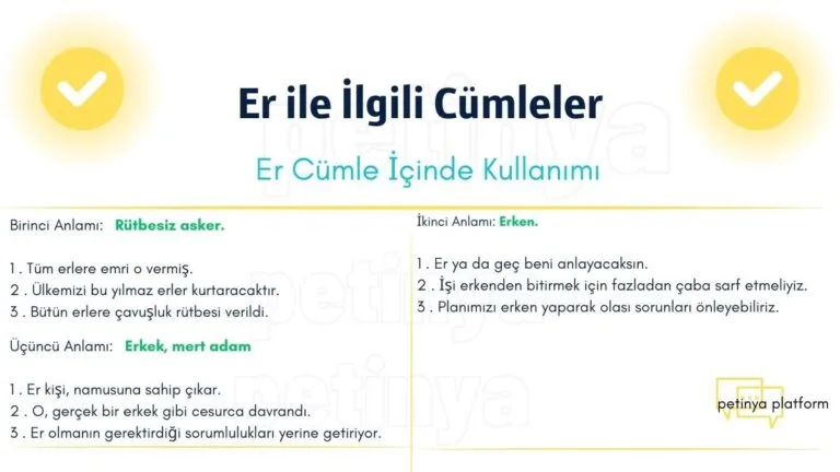 er kelimesi ile ilgili cumleler