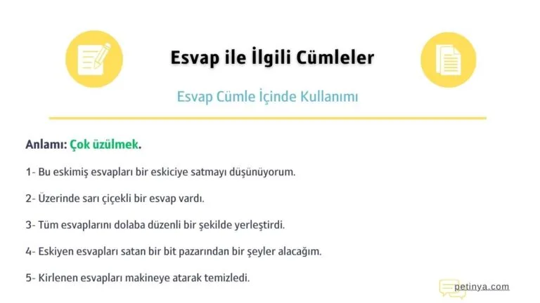 esvap ile ilgili cumleler