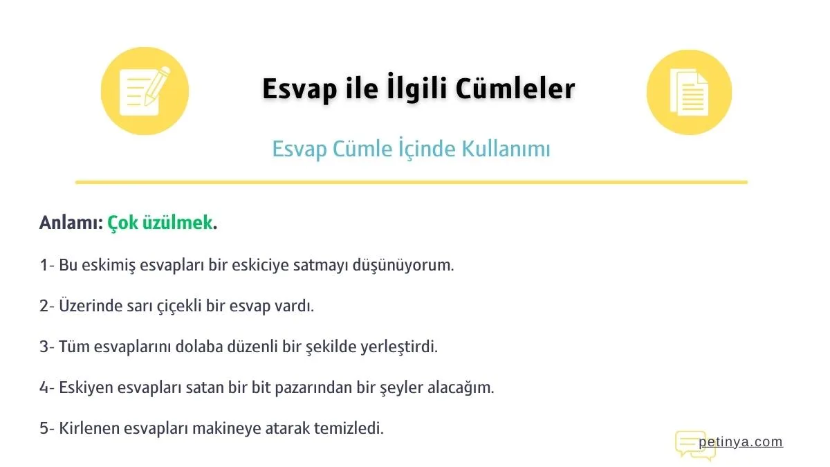 esvap ile ilgili cumleler