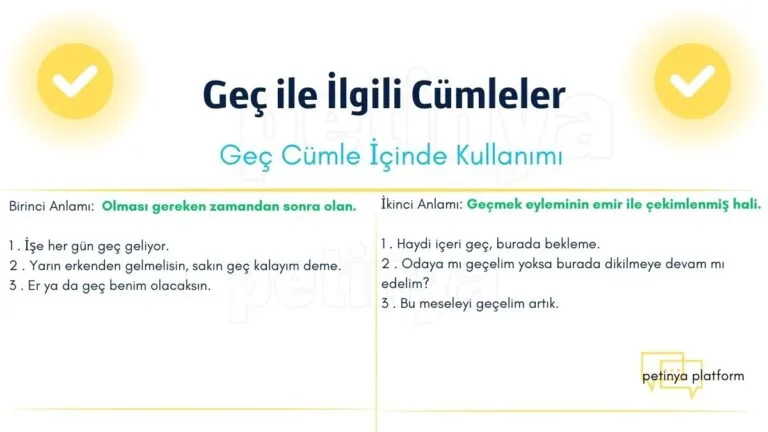 gec kelimesi ile ilgili cumleler