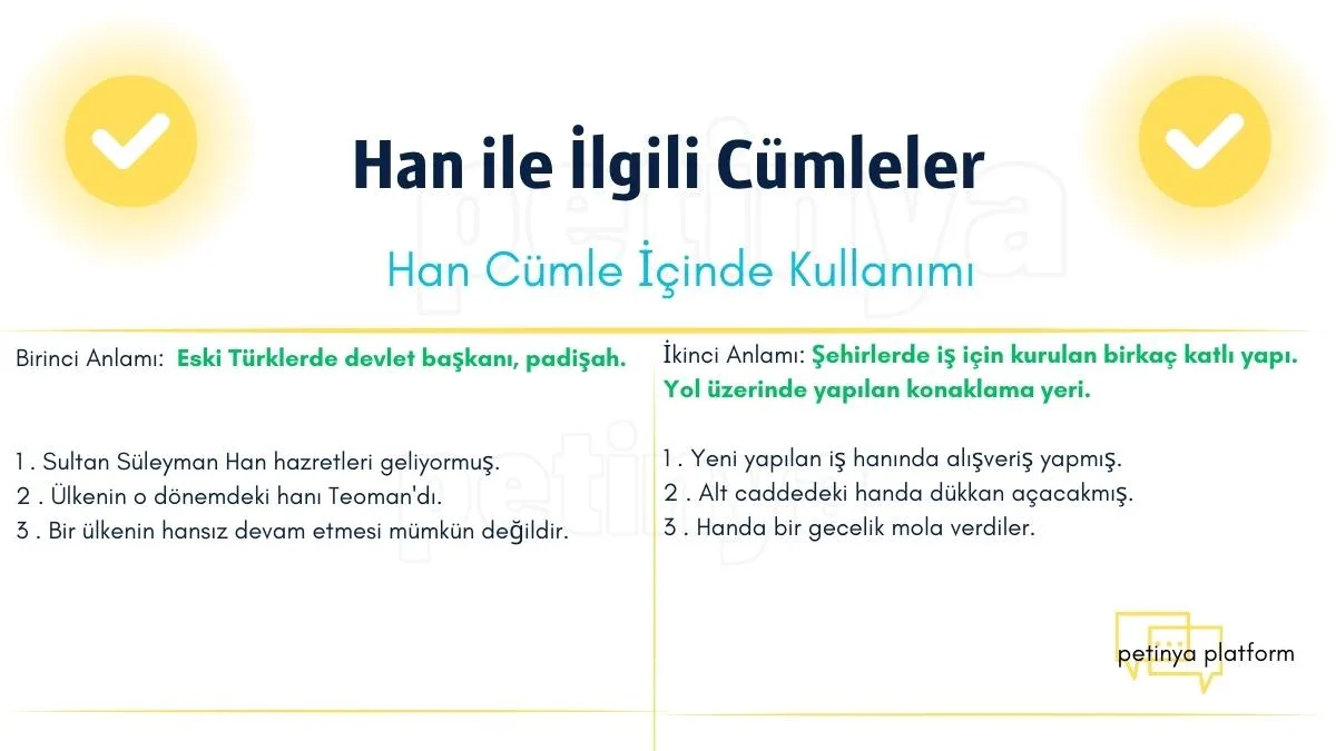 han kelimesi ile ilgili cumleler