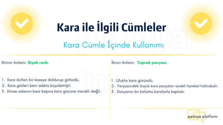 kara ile ilgili cumleler