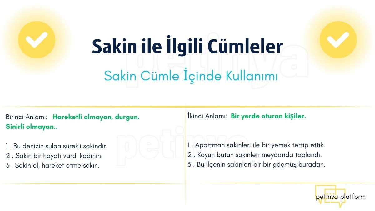 sakin ile ilgili cumleler