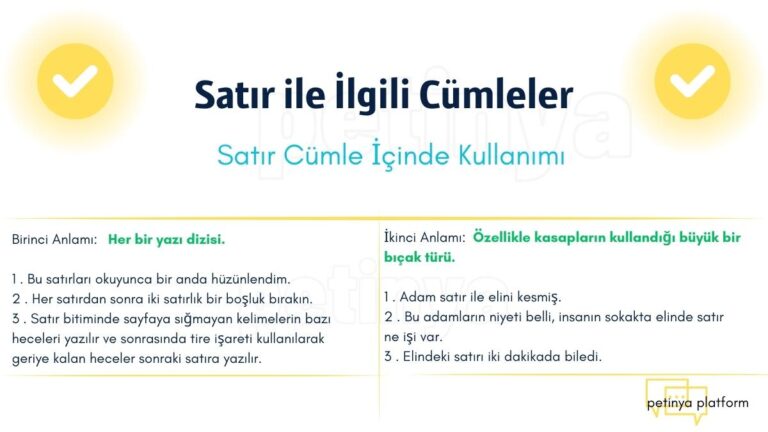 satir ile ilgili cumleler