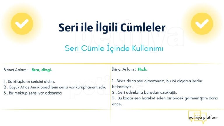 seri ile ilgili cumleler