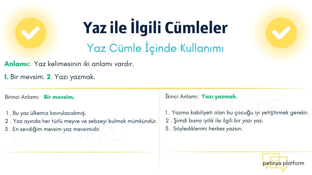 yaz ile ilgili cumleler