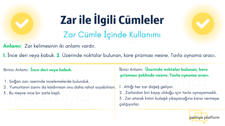 zar ile ilgili cumleler