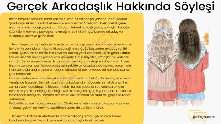 gercek arkadaslik hakkinda soylesi
