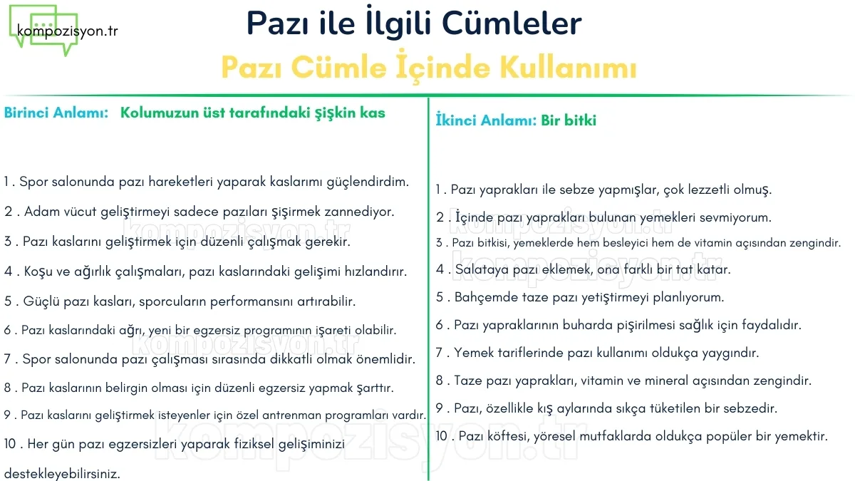 pazi ile ilgili cumleler cumle icerisinde kulanimi Pazı ile İlgili Cümleler - Pazı Cümle İçinde Kullanımı