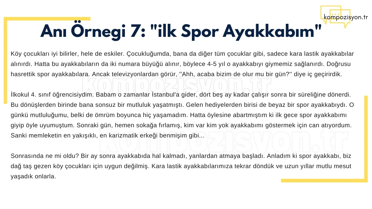 ani ornekleri hatira ornekleri ilk spor ayakkabim