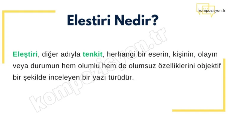 Eleştiri Örnekleri - Eleştiri Yazısı