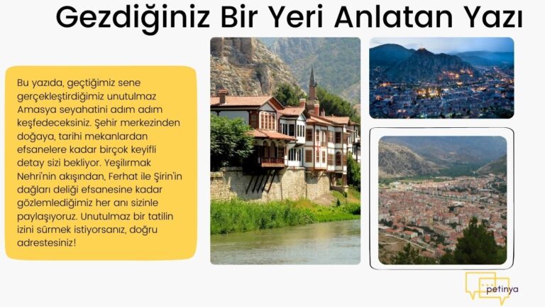 gezdiginiz bir yeri anlatan yazi
