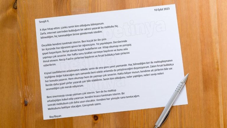 hic tanimadigimiz birine mektup nasil yazilir