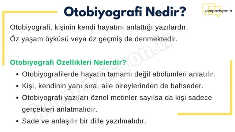 otobiyografi nedir