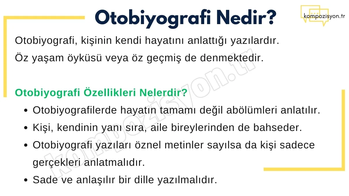 otobiyografi nedir