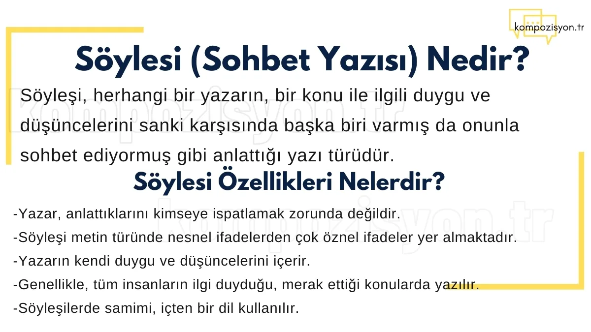 Söyleşi (Sohbet Yazısı) Nedir?