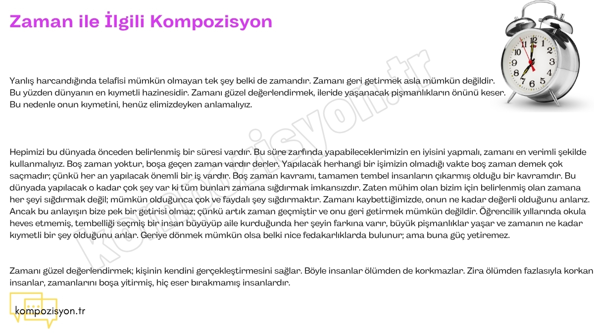 zaman ile ilgili kompozisyon zaman ile ilgili kompozisyon