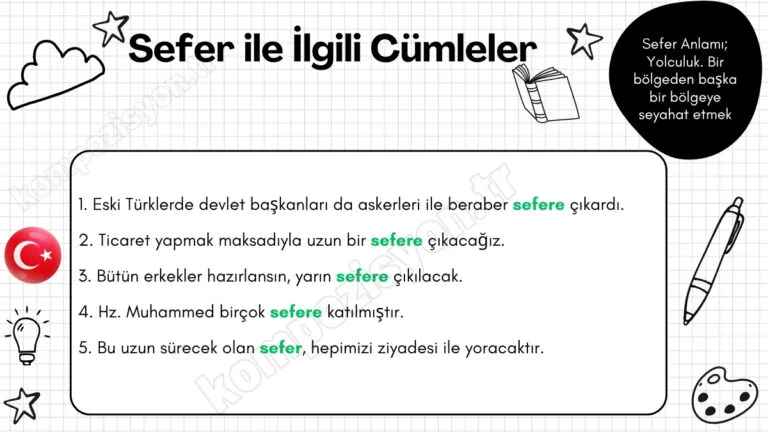 sefer ile ilgili cumleler sefer cumle icinde kullanimi
