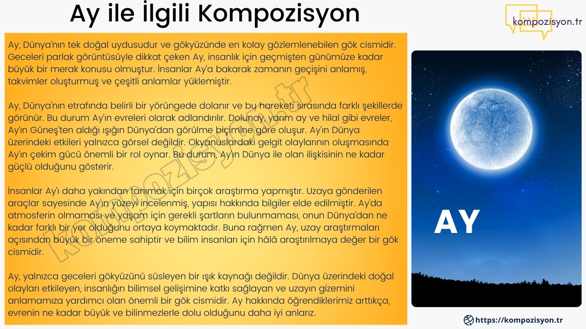 ay ile ilgili kompozisyon