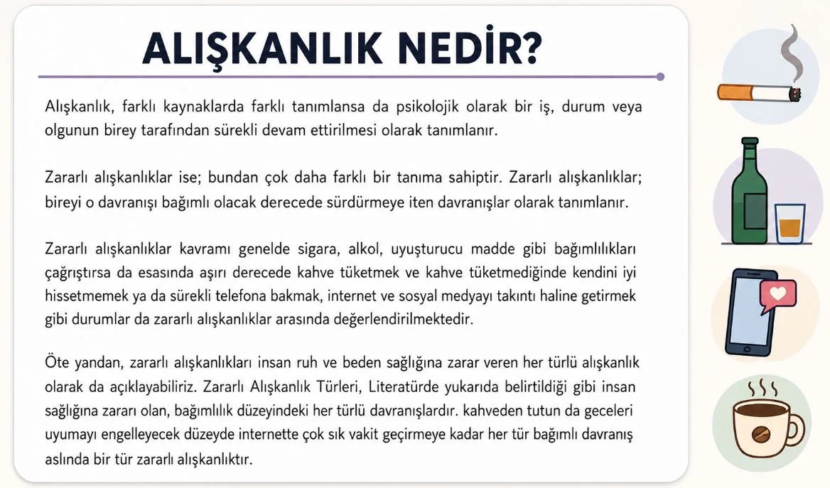 aliskanlik nedir aliskanlik nedir