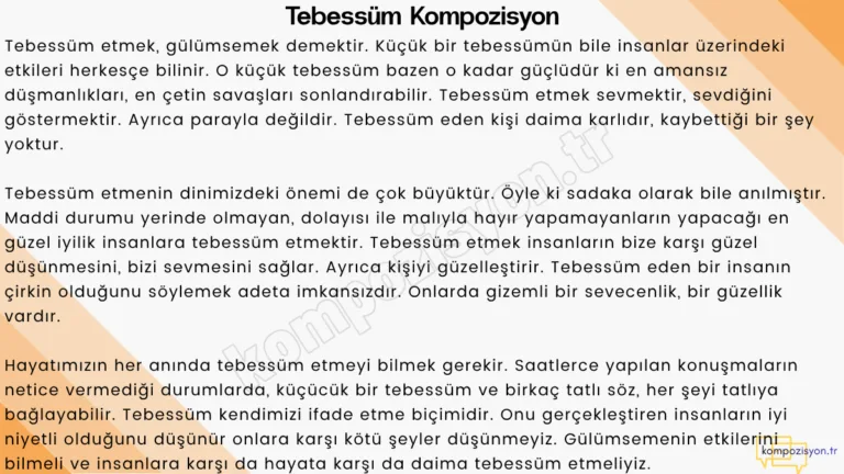 Tebessüm Etmek ile İlgili Kompozisyon