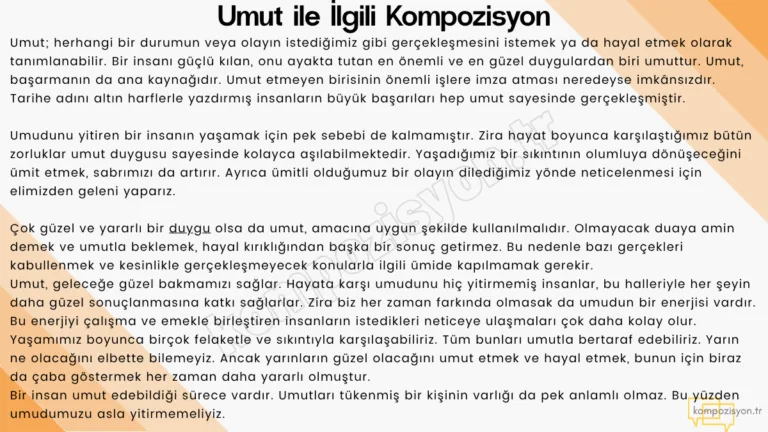 Umut ile ilgili kompozisyon