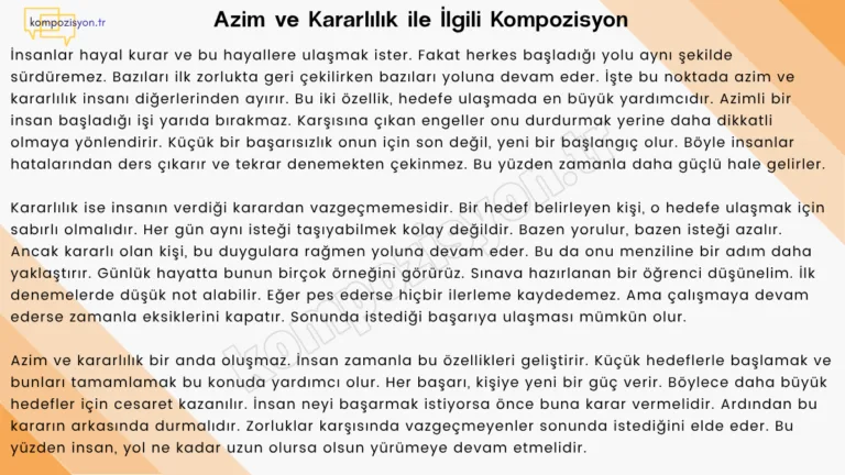 Azim Ve Kararlilik İle İlgili Kompozisyon